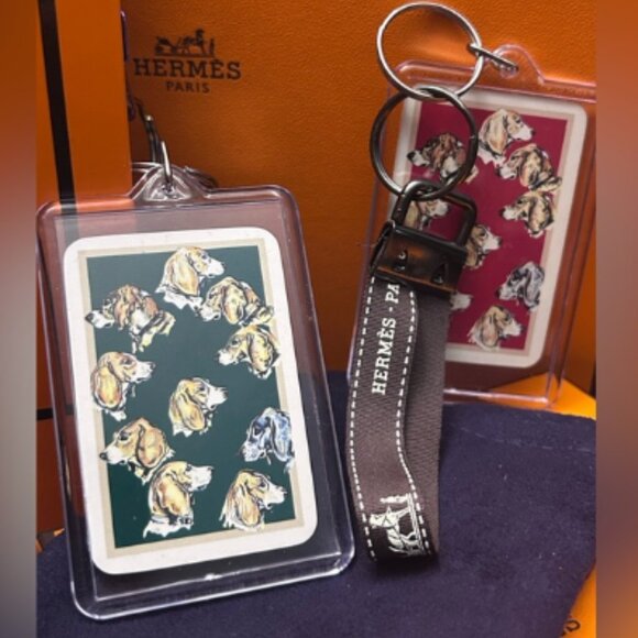 Authentic Hermes Dog Mini Play Card - Repurposed Key Chain with COA - Picture 1 of 3
